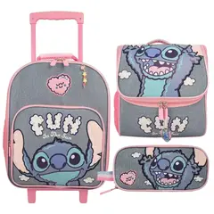 DISNEY CLASICOS - Pack Escolar Maleta Stitch Rosado Oficio