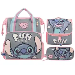 DISNEY CLASICOS - Pack Escolar Mochila Stitch Rosado Oficio