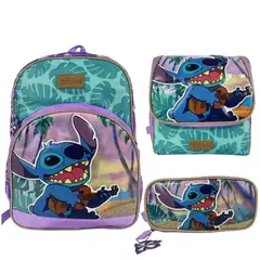 DISNEY CLASICOS - Pack Escolar Mochila Stitch Verde Oficio