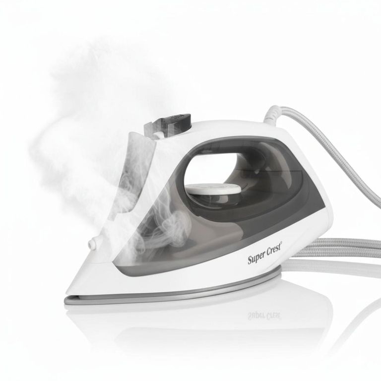 Plancha a Vapor Eléctrica Con Base Antiadherente Super Crest 2000W - Gris oscuro