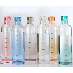 GENERICO - Botella de Vidrio Transparente 500ml con marcador de tiempo