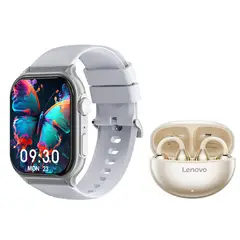 LENOVO - TA140 Audífonos-Blanco y F101 W Reloj inteligente
