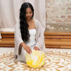 MEINL - CUENCO DE CUARZO DE MÁRMOL CHAKRA DEL PLEXO SOLAR SONIC ENERGY MCSB10E