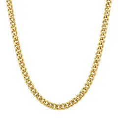 GENERICO - Collar Cadena Lomo de Corvina 60 cm x 6 mm Enchapado en Oro para hombre