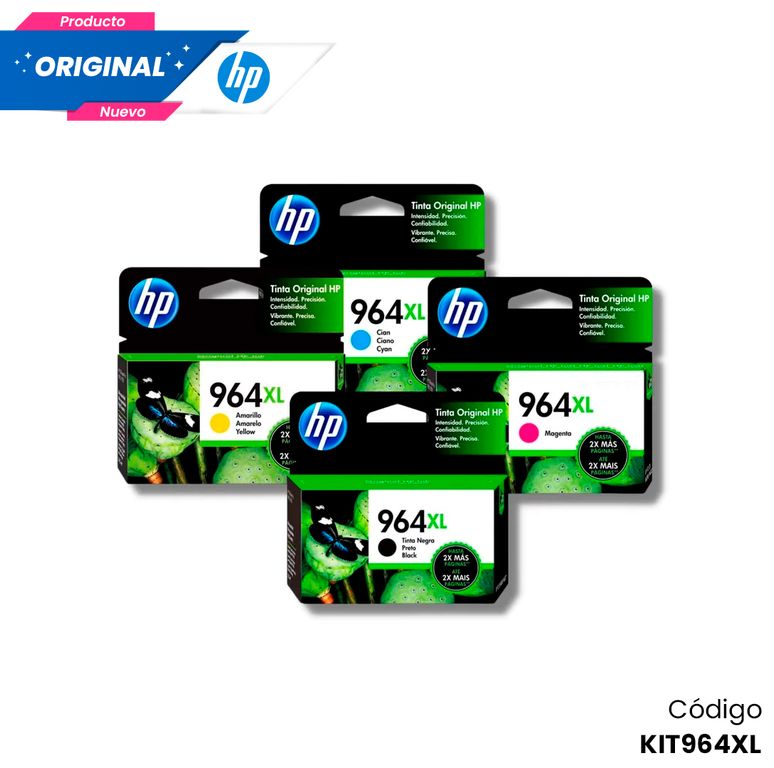 Kit Tinta 964XL Original Negro Cian Magenta Amarillo
