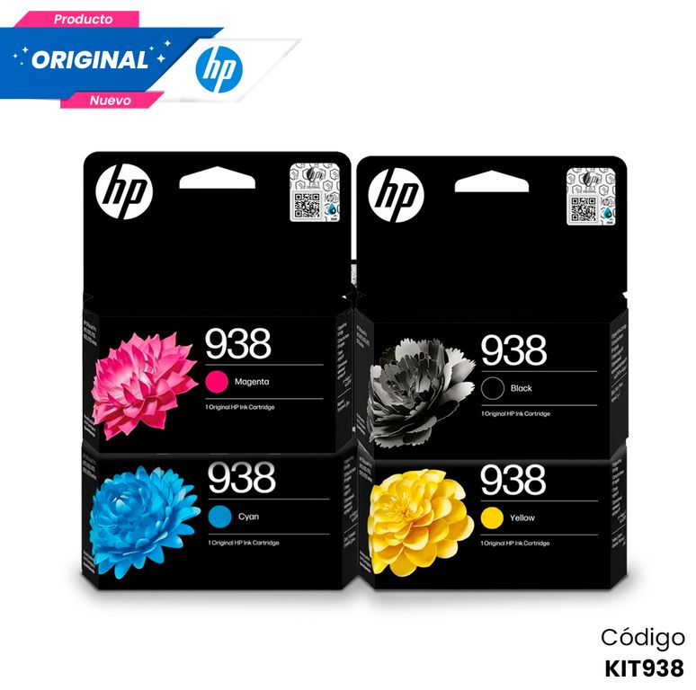 Kit Tinta 938 Original Negro Cian Magenta Amarillo