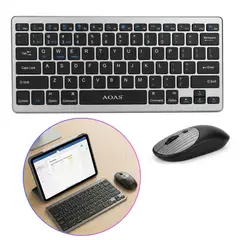 SEISA - Teclado Mouse Inalámbrico AOAS Diseño Ultra Delgado Silencioso y 24GHz PC Laptop IPad