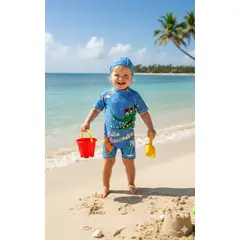 GENERICO - Ropa de Baño para Niño UV Cocodrilo Azul de 1 Año para 6 Años