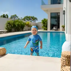 GENERICO - Ropa de Baño para Niño UV Cocodrilo Azul de 1 Año para 6 Años