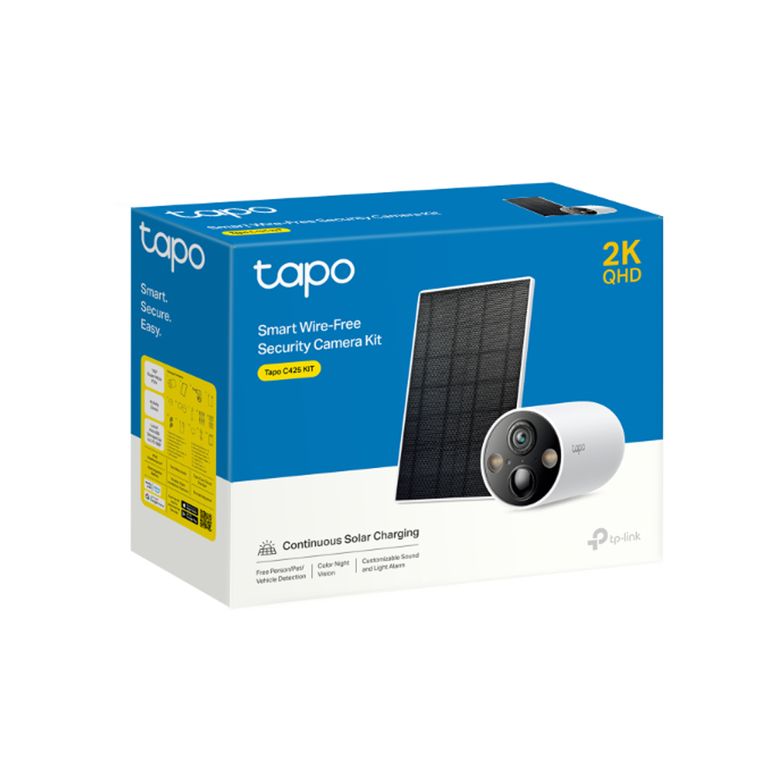 Cámara Tp-Link Tapo C425-Kit Wifi 1080P Con Panel Solar, Visión Nocturna Y Detección De Mo