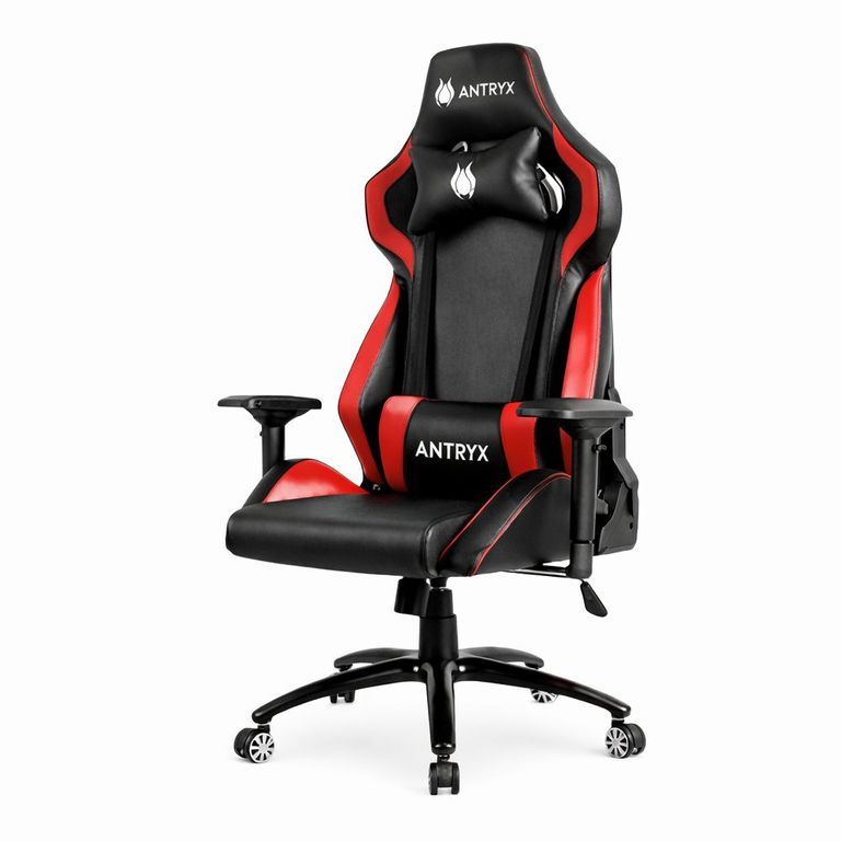 Silla Gaming Racing Prix Negro Rojo Ergonométrica Con Soporte Lumbar Y Reposabrazos