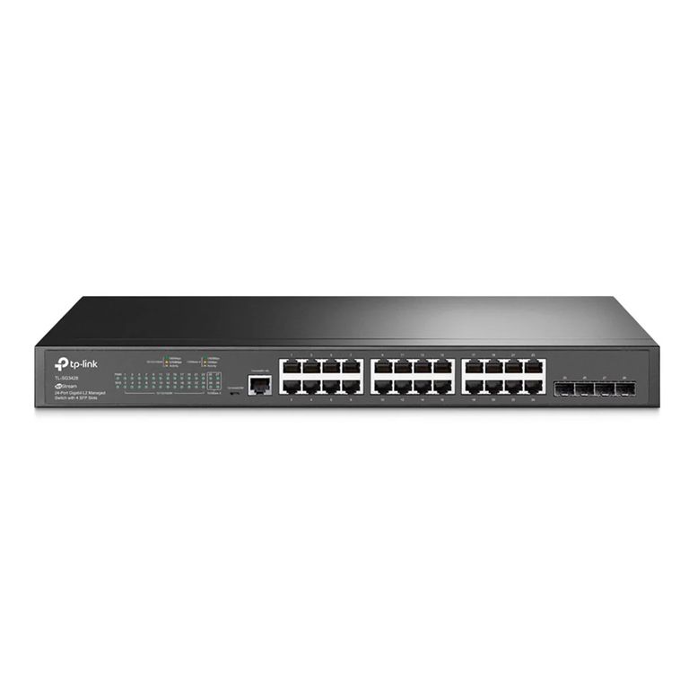 Conmutador Tp-Link 24 Puertos Gbe Tl-Sg3428 - Gestión L2, 4 Slots Sfp, Ideal Para Redes Em