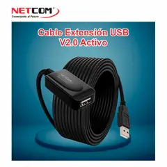 GENERICO - CABLE EXTENSION USB 2.0 ACTIVA DE 10 MTS - NETCOM