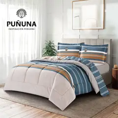 MINGDA - Set de Edredón + 2 Fundas + Set de Sabanas 5 Pz 100% Calidad