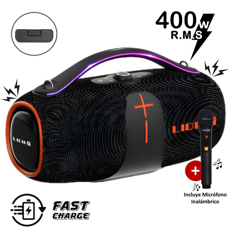 Parlante Bluetooth Super 400W D-S655 Extra Bass USB TWS