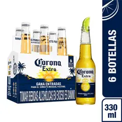 CORONA - CERVEZA EXTRA 330 ML BOT VIDRIO SIX PACK