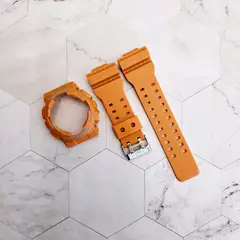 GENERICO - Correa Repuesto + Bisel para CASIO G-SHOCK GA100 - 110 - 120 - Naranja
