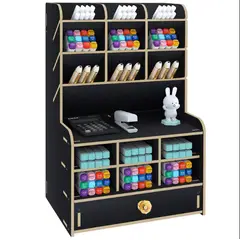 GENERICO - Organizador de Escritorio multiusos Portalápices Negro