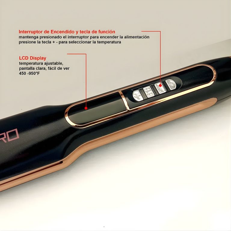 Plancha Alisadora Digital Rozia Pro Hr-815 Negro