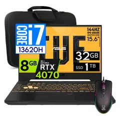 ASUS - Laptop TUF Gaming F15 Core i7-13620H Nvidia 8GB RTX4070 32GB RAM 1TB SSD 156″ FHD 144Hz