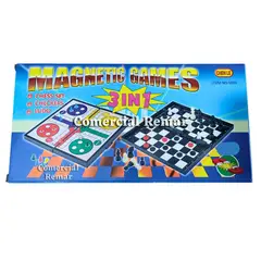 GENERICO - Tablero de Ajedrez Magnetico 3 en 1 Ludo Damas 24x24cm Juego de Mesa