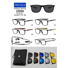 GENERICO - GAFAS DE SOL POLARIZADOS 5 EN 1, ROJO , ALTA CALIDAD TR90, CON CLIP MAGNETICO, PATILLAS AJUSTABLES