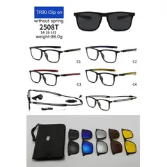 GENERICO - GAFAS DE SOL POLARIZADOS 5 EN 1, AZUL , ALTA CALIDAD TR90, CON CLIP MAGNETICO, PATILLAS AJUSTABLES