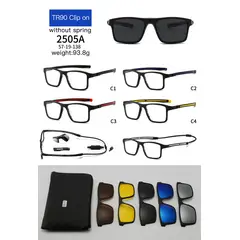 GENERICO - GAFAS DE SOL POLARIZADOS 5 EN 1, NEGRO , ALTA CALIDAD TR90, CON CLIP MAGNETICO, PATILLAS AJUSTABLES