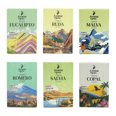 AROMA & PAZ - CONOS DE PALO SANTO AROMAS VARIADOS RUDA EUCALIPTO ROMERO MALVA SALVIA Y COPAL