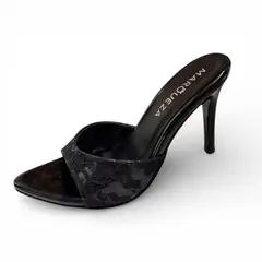 GENERICO - Stilettos Mujer Taco 9 Encaje 1062L-69 Color Negro