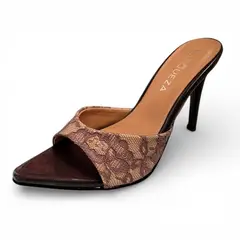GENERICO - Stilettos Mujer Taco 9 Encaje 1062L-69 Color Guinda