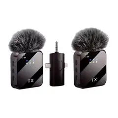 GENERICO - Micrófono Inalámbrico Solapa 3 En 1 Profesional F11-2 Tipo C