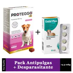PROTEGGO - Antipulga 3M para Perros de 4.5 - 10 kg + Endal
