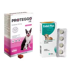 PROTEGGO - Antipulga 1M para Perros de 45 - 10 kg + Endal