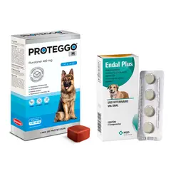 PROTEGGO - Antipulga 1M para Perros de 20 - 40 kg + Endal