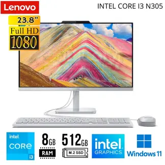 LENOVO - All-in-One A100 238 FHD IPS Intel Core i3-N305 8GB RAM 512GB SSD
