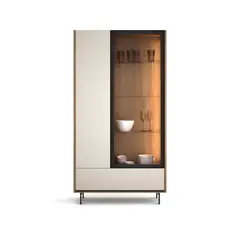 GENERICO - Vitrina Gau Moderna Iluminada - Capri y Negro