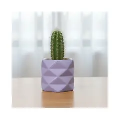 GENERICO - Maceta Pequeña Geométrica en Cerámica Lavanda