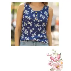 GENERICO - Blusa primaveral fresco con estampado floral