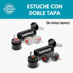 EAR PEACE - Estuche de transporte Aluminio Premium Fresado para Tapones Earpeace y Estandar- EARPEACE CASE NEGRO