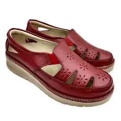 GENERICO - Sandalias con elástico en Cuero Guante con plataforma de 03cm