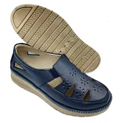 GENERICO - Sandalias con elástico en Cuero Guante con plataforma de 03cm