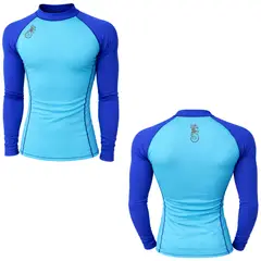 AQUA&MODA - LICRA CON PROTECCION UV AQUAMODA LAMCCMASLGR UNISEX CELEST CON MANGA AZUL SALAMAND LOG GRIS REFLEC