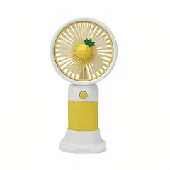 GENERICO - Mini Ventilador Personal Diseño Frutas Portátil Recargable con Base Doble Uso