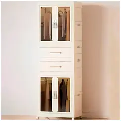 GENERICO - Ropero con 2 cajones blanco 158 cm