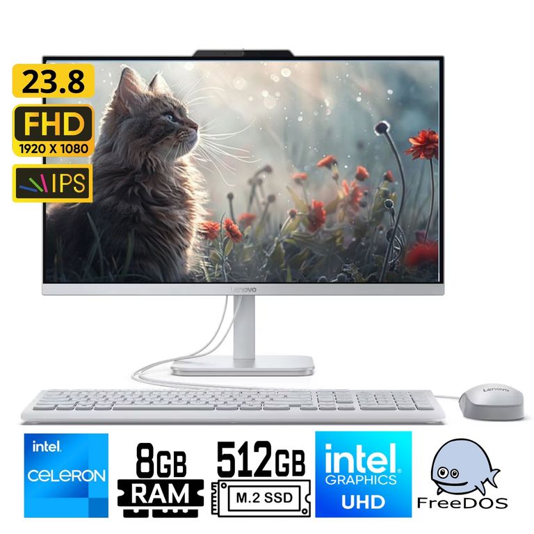 All in One A100 Intel Celeron N100 Ram 8Gb SSD 512Gb 23.8 FHD FreeDos