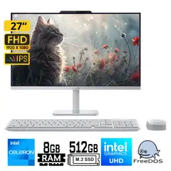 LENOVO - All in One A100 Intel Celeron N100 Ram 8Gb SSD 512Gb 23.8 FHD FreeDos