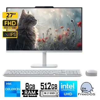 LENOVO - All In One A100 238 FHD Intel Celeron N100 Ram 8Gb 512GB SSD FreeDos