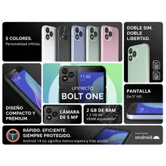 UNNECTO - CELULAR BOLT ONE 4GB 2GB + 2GB 32GB VERDE ANDROID 14 TIPO C