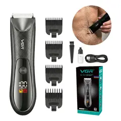 OEM - Afeitadora Íntima Masculina Impermeable IPX7 con Luz LED VGR V-957